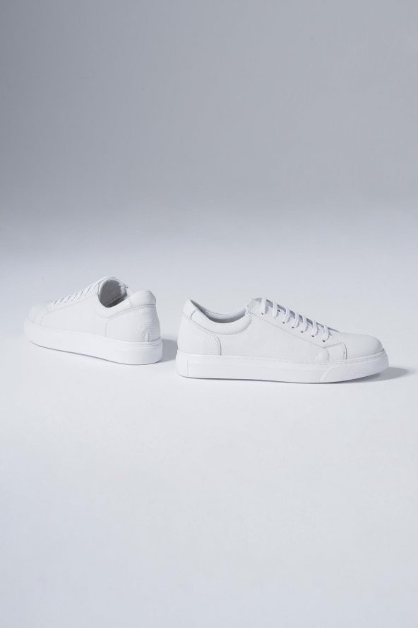 Hakiki Deri Erkek Sneaker Bağcıklı Rahat Spor Ayakkabı - 5