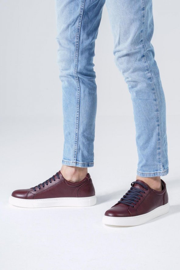 Hakiki Deri Erkek Sneaker Bağcıklı Rahat Spor Ayakkabı - 8