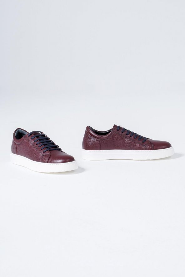 Hakiki Deri Erkek Sneaker Bağcıklı Rahat Spor Ayakkabı - 9