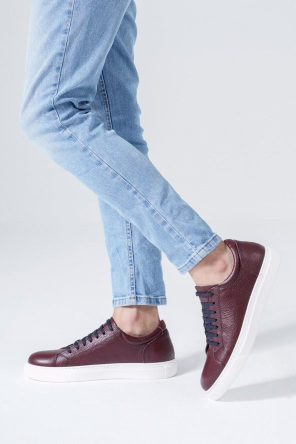 Hakiki Deri Erkek Sneaker Bağcıklı Rahat Spor Ayakkabı - 10