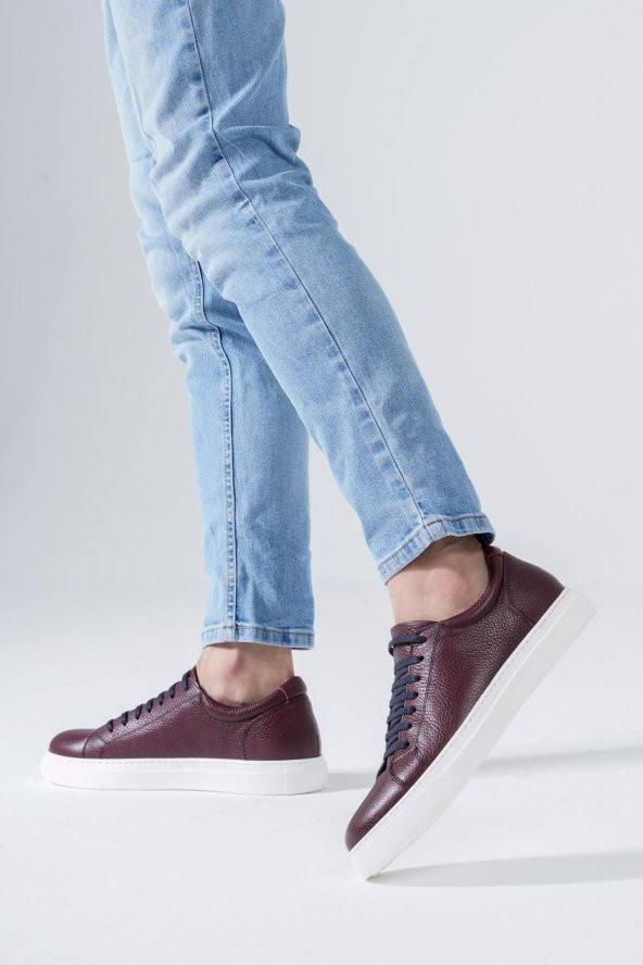 Hakiki Deri Erkek Sneaker Bağcıklı Rahat Spor Ayakkabı - 11