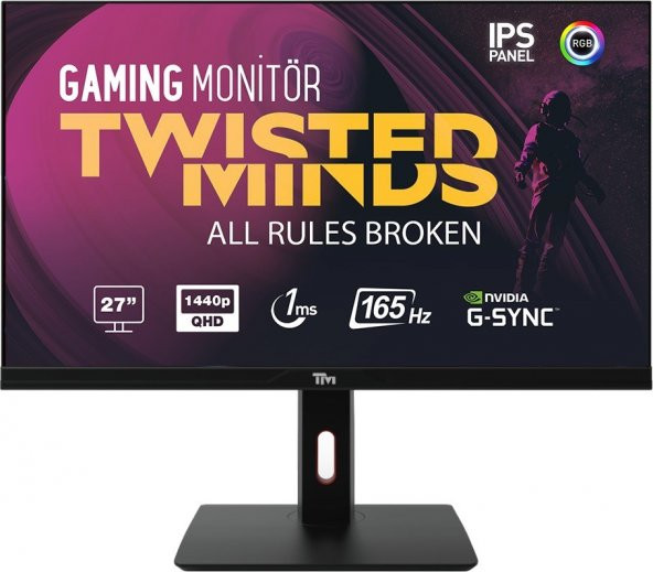 Twısted Mınds 27 TM272QE Qhd 165Hz 1ms HDMI Dp Freesync/gsync Çerçevesiz Rgb IPS Gamıng Monitör