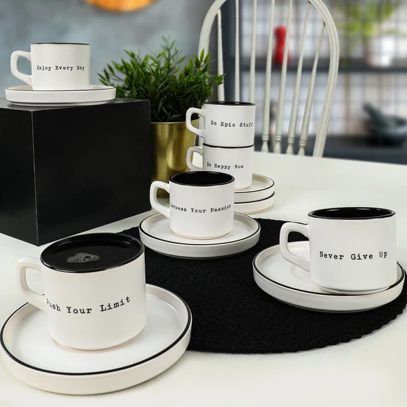 Keramika Keraart Motto Stackable Çay Takımı 12 Parça 6 Kişilik - 2