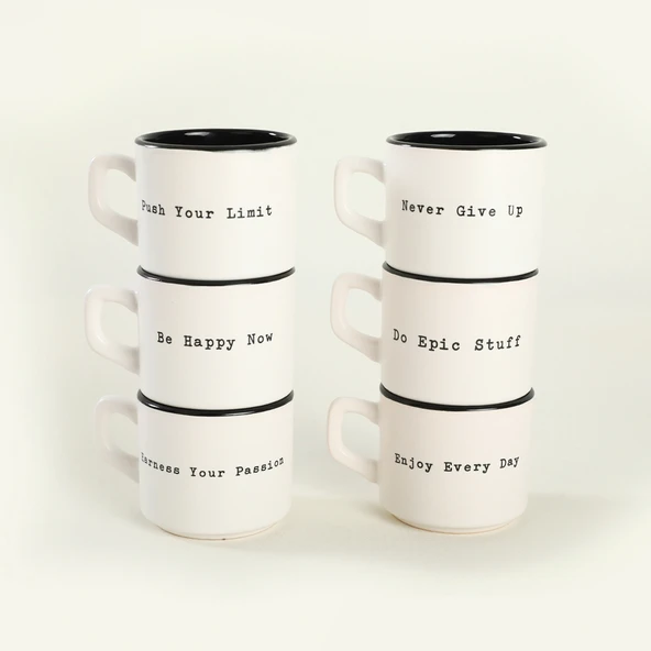 Keramika Keraart Motto Stackable Çay Takımı 12 Parça 6 Kişilik - 5
