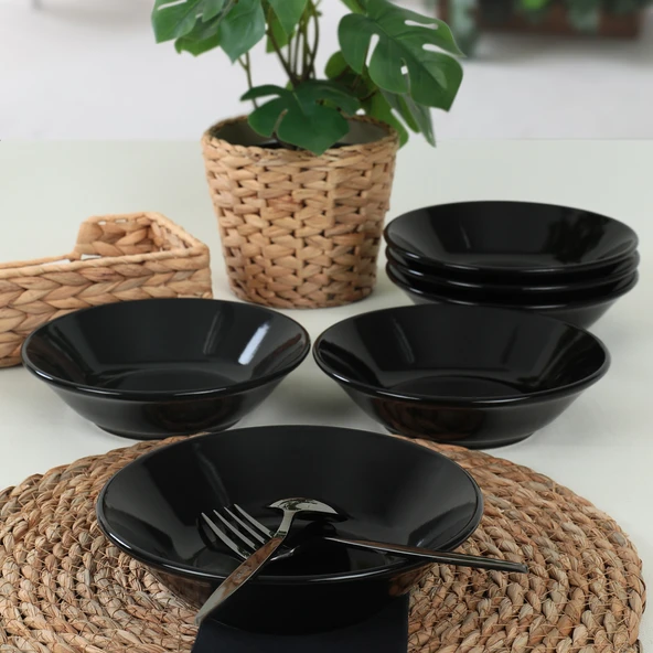 Keramika Hitit Siyah Yemek Tabağı 18 Cm 6 Adet - 2