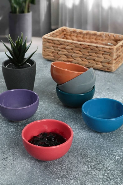 Keramika Mixed Bulut Çerezlik/Sosluk 8 Cm 6 Adet 406/620 ürün görseli 1