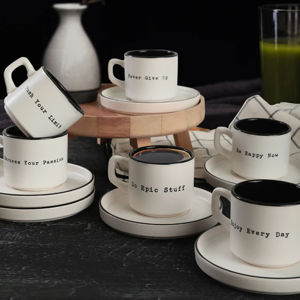 Keramika Keraart Motto Stackable Çay Takımı 12 Parça 6 Kişilik - 3