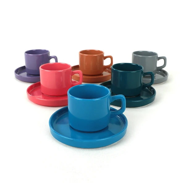Keramika Mixed Stackable Çay Fincan Takımı 12 Parça 6 Kişilik - 406/620 - 3