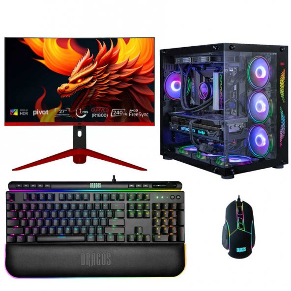 Dragos DRx4351 i5 13600KF 32GB 1TB M.2 NVMe SSD 8GB RTX3070Ti 27 İnç 240Hz Curved Oyuncu Bilgisayarı