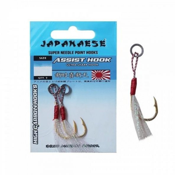 Japanese Iseama Assist Hook Jigging Olta İğnesi 2ad