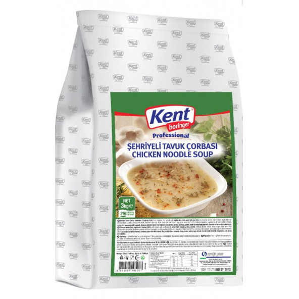 Kent Boringer Prof. Şehriyeli Tavuk Çorbası 3 KG