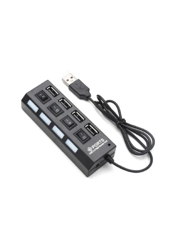 4 PORT USB 2.0 Çoklayıcı Hub Anahtarlı  JK-2.0HUB BK - 4