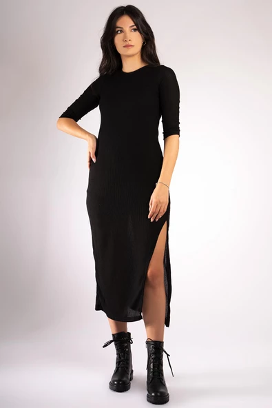 Hakiki Deri Kadın Uzun Bot Yanı Fermuarlı Dikişli Bağcıklı Postal - Resim 11