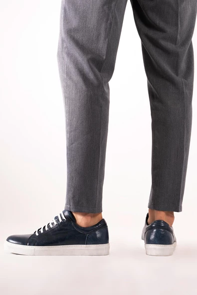 Hakiki Deri Erkek Günlük Spor Ayakkabı Casual Bağcıklı Sneaker - Resim 8