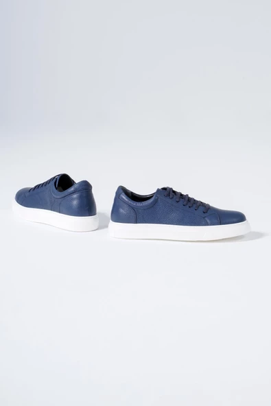 Hakiki Deri Erkek Günlük Spor Ayakkabı Casual Bağcıklı Sneaker - Resim 4