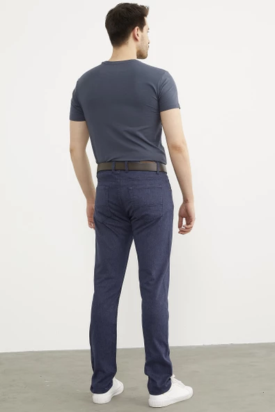 Kot Görünümlü Beş Cep Pantolon - Lacivert - 6