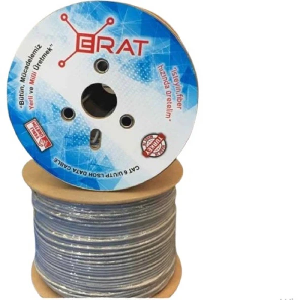 ERAT CAT6 U/UTP 23AWG 250Mhz LS0H 500mt MAKARA GRİ KABLO