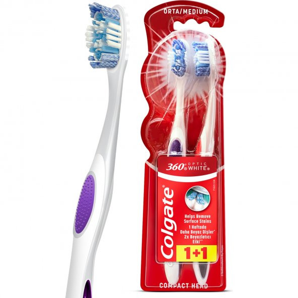 Colgate 360 Optik Beyaz Beyazlatıcı Diş Fırçası 1+1 - 2
