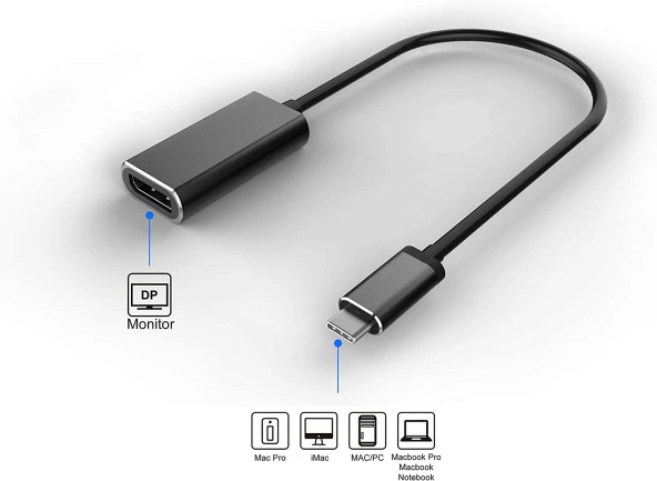usb c to displayport adapter KL-HC67 - Resim 3