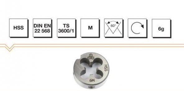 MTE HSS DIN223/B  M6X1  METRİK NORMAL VİDALI PAFTA LOKMASI