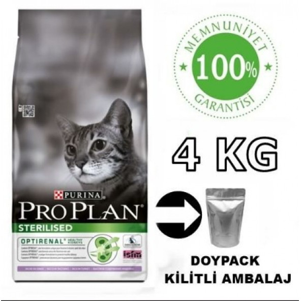 ProPlan sterilised hindili kısırlaştırılmış kedi maması 4 kg açık mama