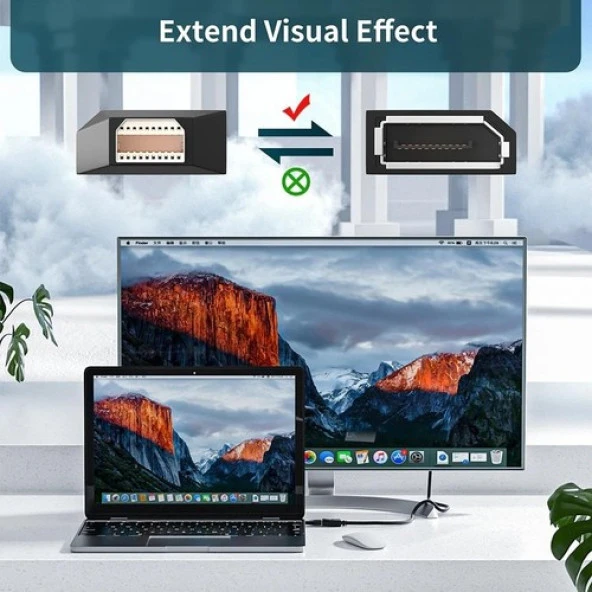 Mini Display Port To Display Port 1.2 Erkek-Dişi Dönüştürücü Adaptör SOKET TİPİ - 3
