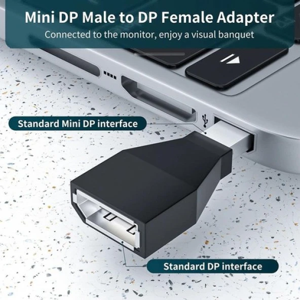 Mini Display Port To Display Port 1.2 Erkek-Dişi Dönüştürücü Adaptör SOKET TİPİ - 4