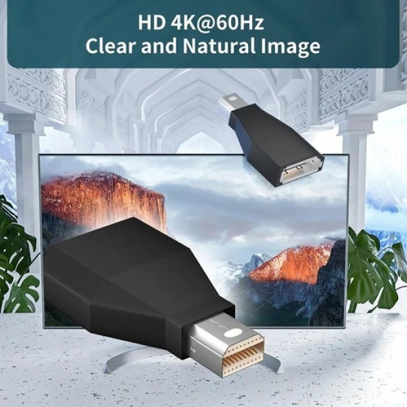 Mini Display Port To Display Port 1.2 Erkek-Dişi Dönüştürücü Adaptör SOKET TİPİ - 6