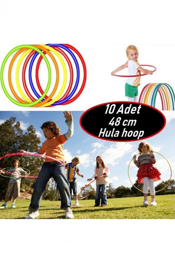 10 Adet 50 Cm Hulahop Renkli Hulohop Anaokulu Çocuk Jimnastik Çemberi Egitici Eğzersiz Çember