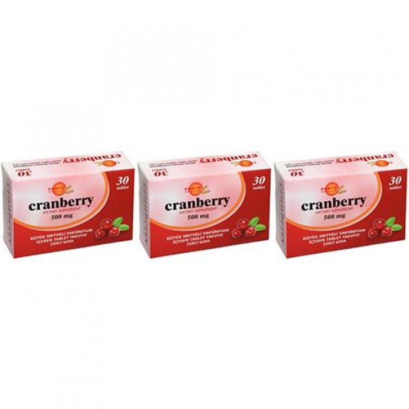 Force Nutrition Cranberry 500 Mg 3x30 Tablet Büyük Meyveli Vaksiniyum