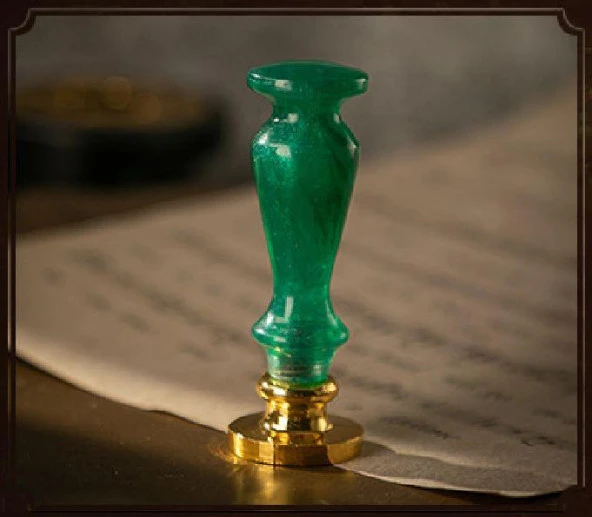 Davetiye Mum Mühürü Uygulama Seti El Yapımı Akrilik Yeşil Renk - Resim 2