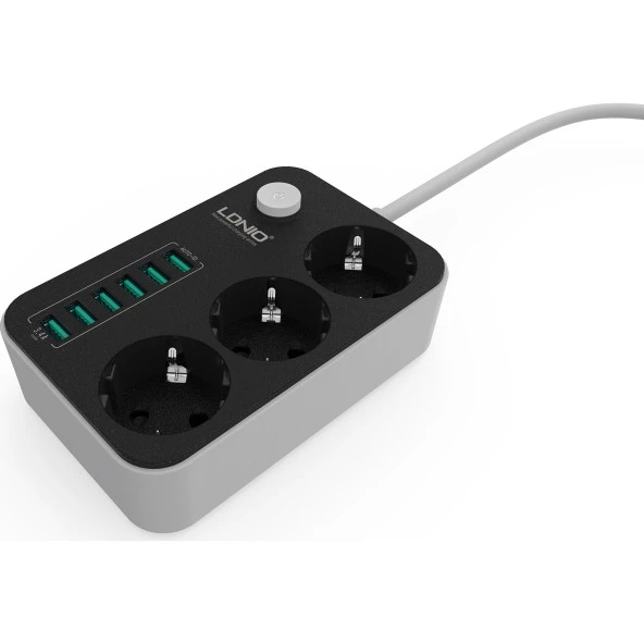 Ldnio Akım Korumalı 6 USB Şarj Cihazı 3 Lü Priz 5v 3.4A - SE3631 - Resim 3