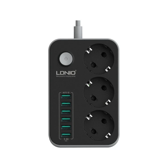 Ldnio Akım Korumalı 6 USB Şarj Cihazı 3 Lü Priz 5v 3.4A - SE3631 - Resim 4