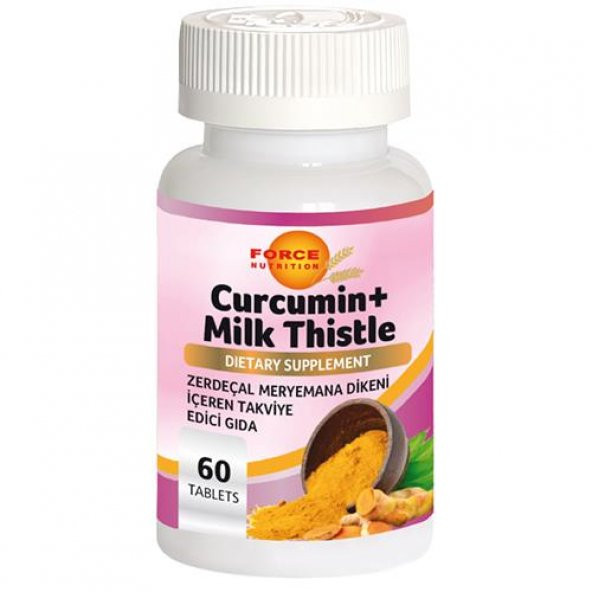 Force Nutrition Curcumin Milk Thistle 60 Tablet Kurkumin Zerdeçal Meryemana Dikeni