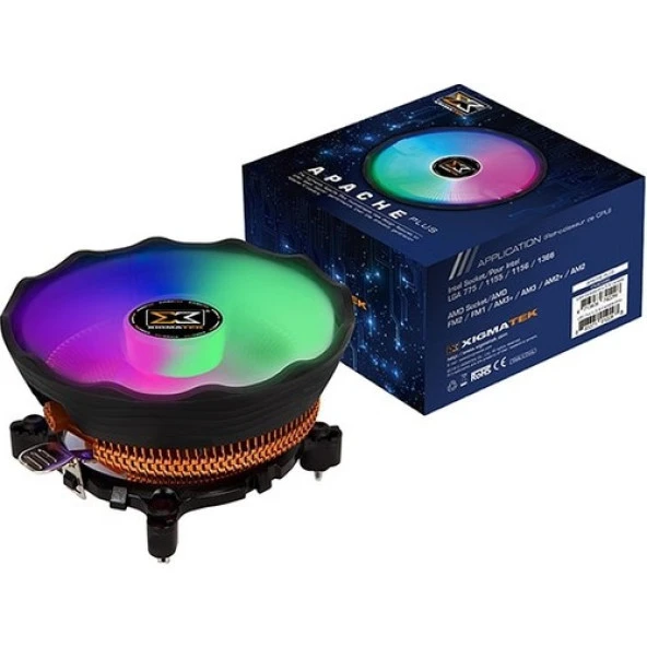 XIGMATEK APACHE PLUS EN42296 120mm RGB CPU FAN (Tüm Amd ve Intel işlemciler ile Uyumlu)