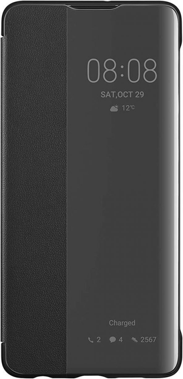 Huawei P30 Smart View Flip Cover Kılıf Siyah