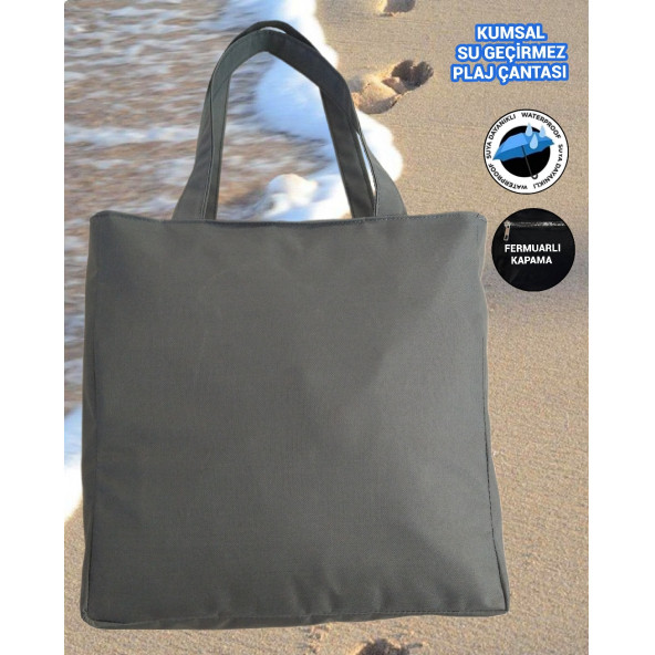 SEVBAGS SU GEÇİRMEZ PLAJ ÇANTASI KUMSAL 40X40 - 4