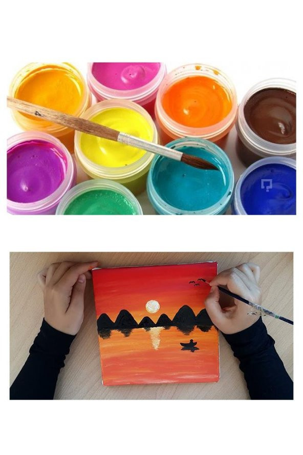 Guaj Boya 6 Renk x 20 Ml Su Bazlı Tüp 1 Paket Heroes Guaj Boya Seti Şişe İçerisinde 6 lı Okul Hobi - 3