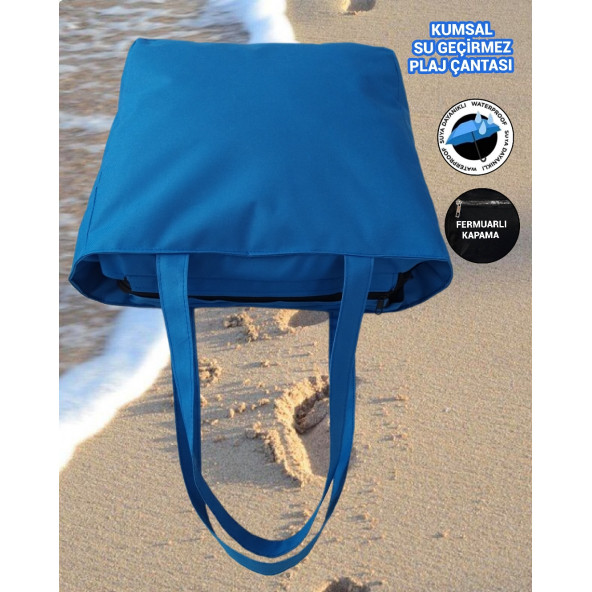 SEVBAGS SU GEÇİRMEZ PLAJ ÇANTASI KUMSAL 40X40 - 2