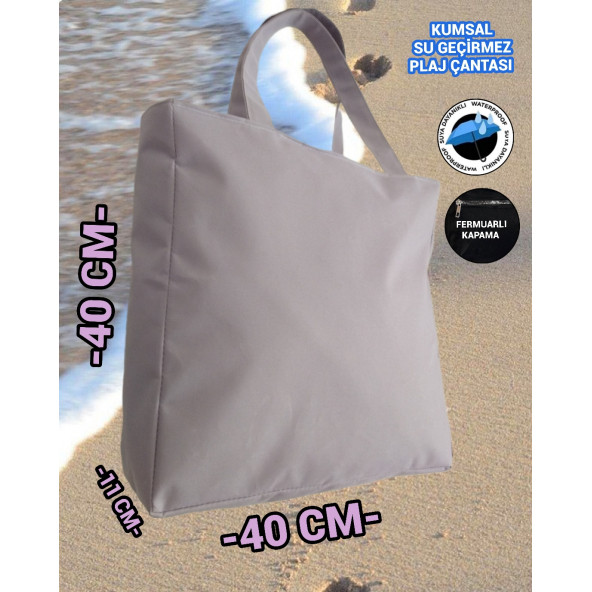 SEVBAGS SU GEÇİRMEZ PLAJ ÇANTASI KUMSAL 40X40 - 3