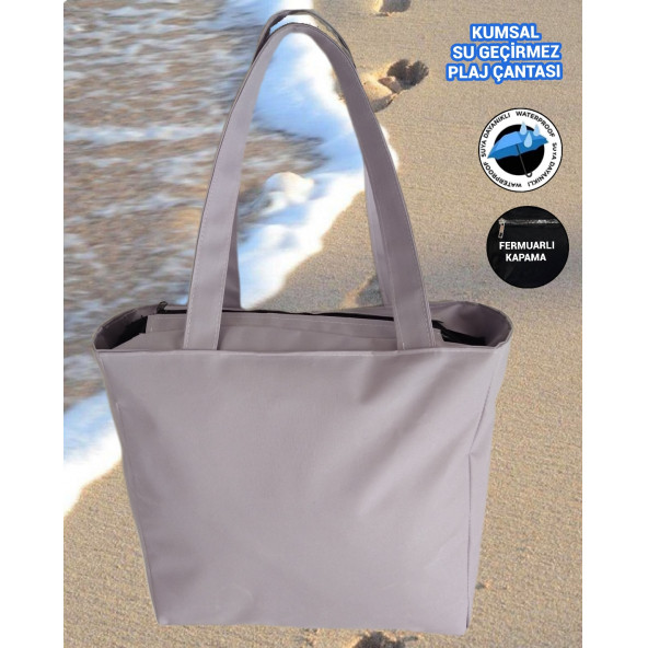 SEVBAGS SU GEÇİRMEZ PLAJ ÇANTASI KUMSAL 40X40 - 5