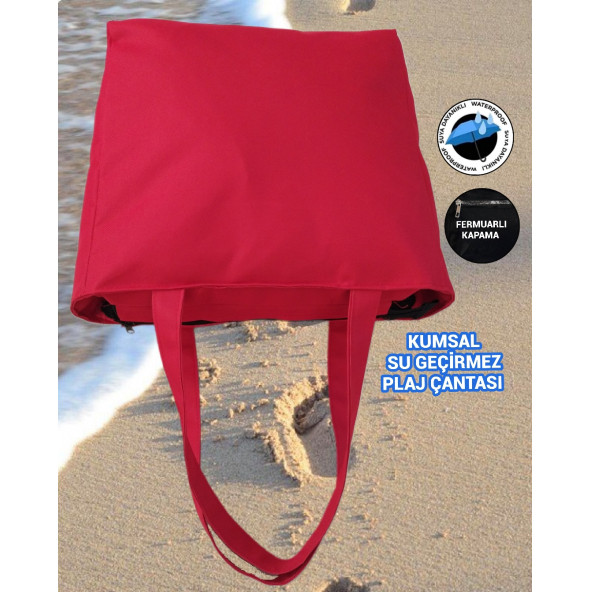 SEVBAGS SU GEÇİRMEZ PLAJ ÇANTASI KUMSAL 40X40 - 2