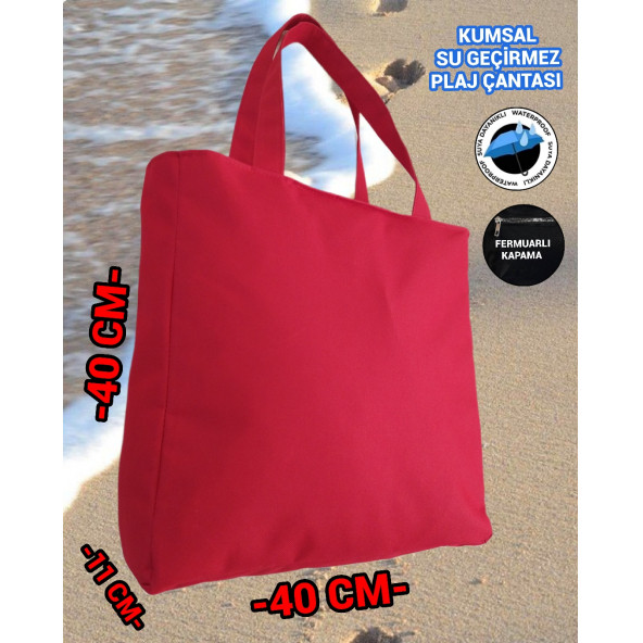 SEVBAGS SU GEÇİRMEZ PLAJ ÇANTASI KUMSAL 40X40 - 3