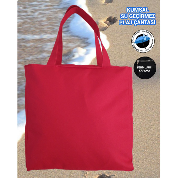 SEVBAGS SU GEÇİRMEZ PLAJ ÇANTASI KUMSAL 40X40 - 4