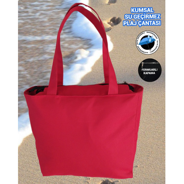 SEVBAGS SU GEÇİRMEZ PLAJ ÇANTASI KUMSAL 40X40 - 5
