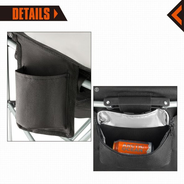 KingCamp MOONGAZER SANDALYE (BLACK/GREY) - Resim 5