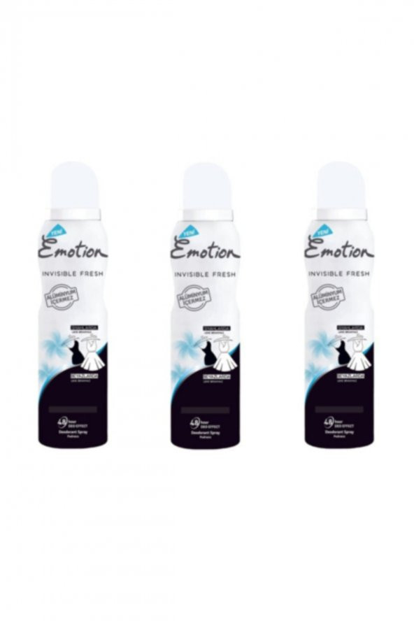 EMOTİON İNVİSİBLE FRESH KADIN DEODORANT 150 ML x 3 ADET