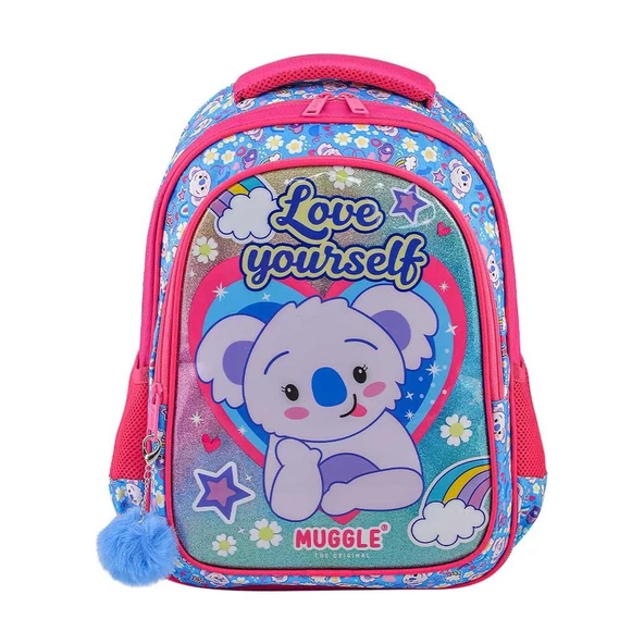 Muggle Cute Koala Kız Çocuk İlkokul Çantası Mavi İki Bölmeli Okul Sırt Çantası