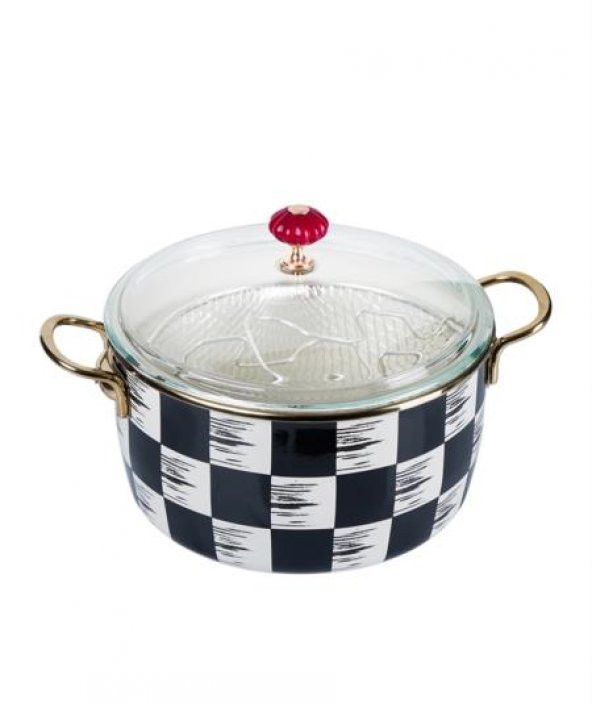 Acar 249 Qualita King Emaye Pyrex Kapaklı Kızartma Tenceresi - 2