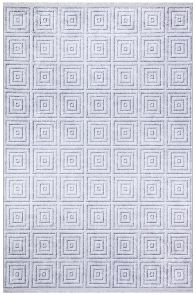 Modern Desen Pamuk Taban Yıkanabilir Dekoratif Halı  GRİ 140X200